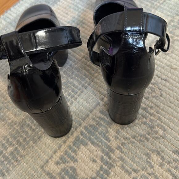 BY FAR Barb Maxi Croco‑Embossed Leather Heel – Black (EU 40/US 10) - Picture 5 of 7